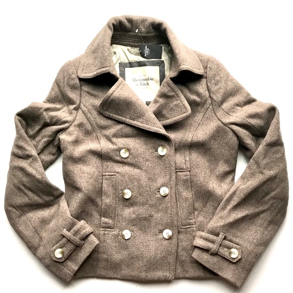 🎉HP 🌟 Abercrombie & Fitch Brown Pea Coat - Picture 2 of 5